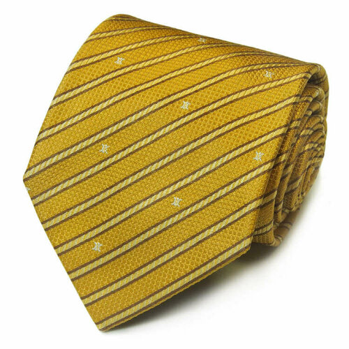 фото Галстук celine, натуральный шелк, в полоску, для мужчин, желтый