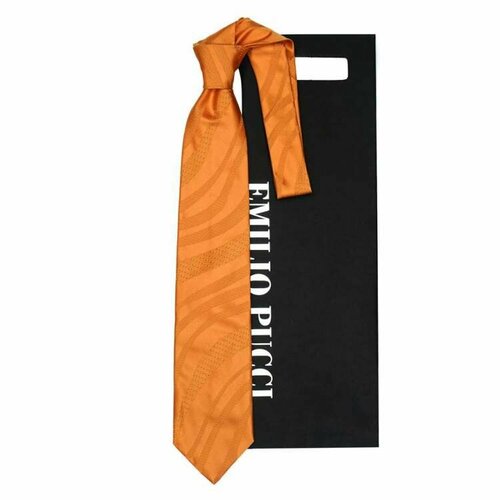 фото Галстук emilio pucci, натуральный шелк, для мужчин, оранжевый