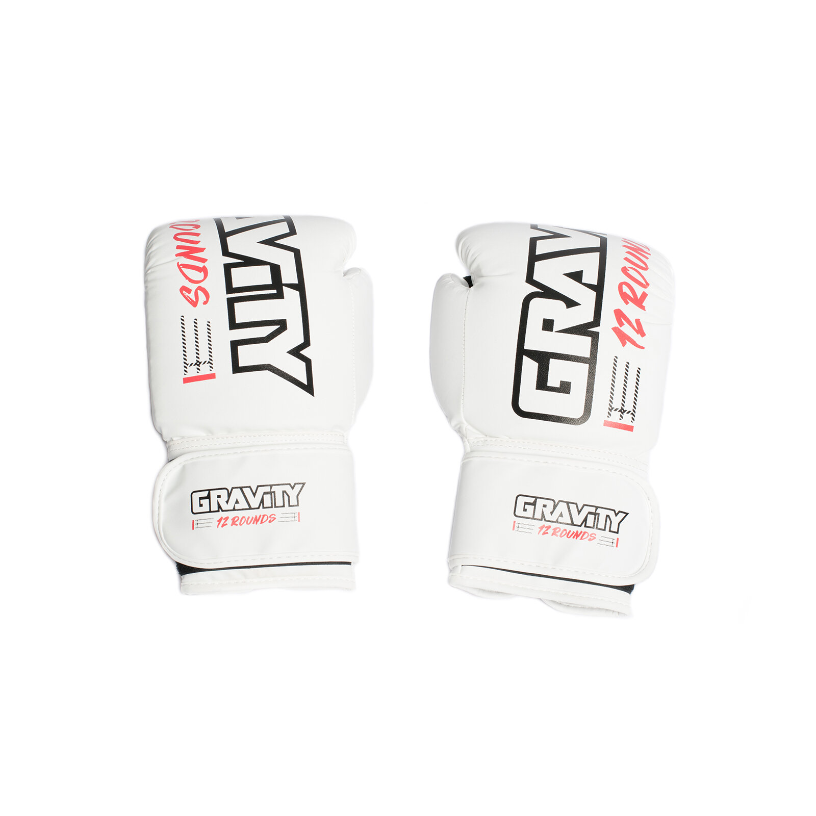 Перчатки для бокса FORCE Gravity, искусственная кожа, белые, 12 унций
