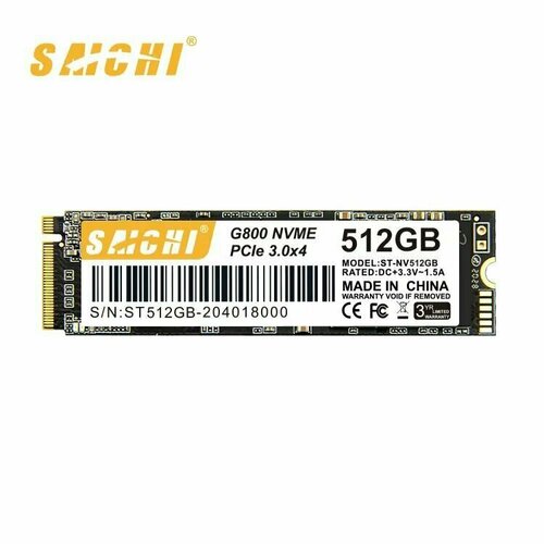 Внутренний SSD M.2 PCI-E 3. x x4 накопитель SAICHI 512 ГБ NVM express, SSD NVME 512 Gb