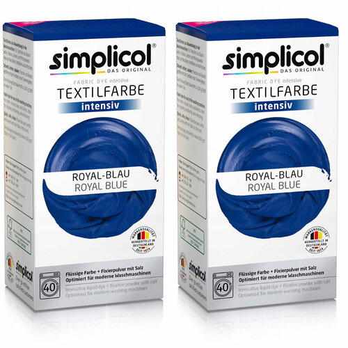 Текстильная краска Simplicol All-in-1 INTENSIV, синяя (краска 150 мл, фиксатор 400 г), для окраш. одежды и тканей 2шт