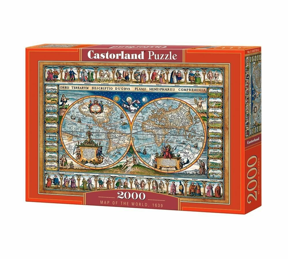 Puzzle-2000 "Карта мира, 1639" (C-200733) - фото №2