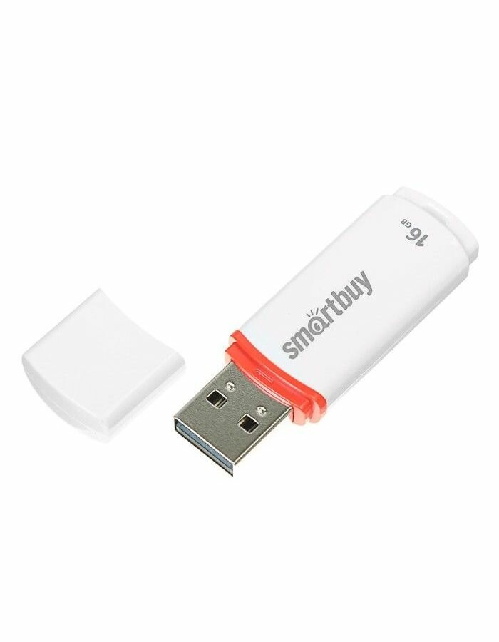 Флешка SmartBuy Crown USB 2.0 16GB White (SB16GBCRW-W)