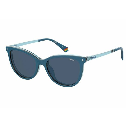 Солнцезащитные очки Polaroid Polaroid PLD 6138/CS MVU C3 PLD 6138/CS MVU C3, синий, черный солнцезащитные очки polaroid круглые оправа металл поляризационные для мужчин серый