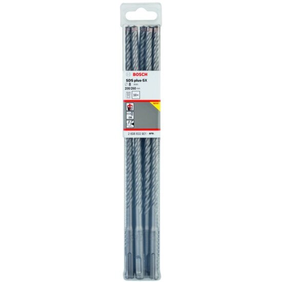 Бур по бетону Bosch SDS Plus-5x 8х200х260мм 10шт