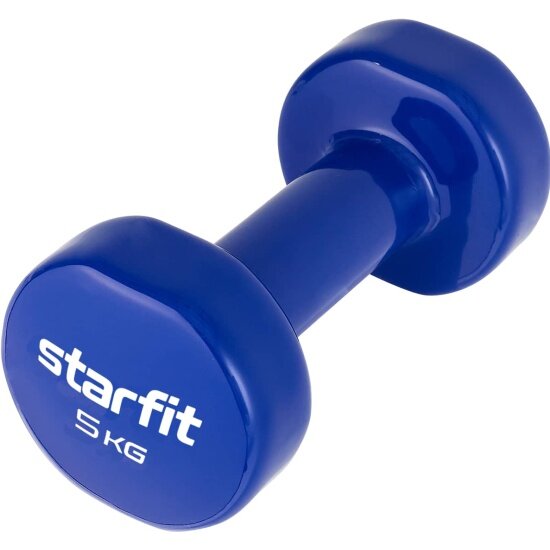 Гантель виниловая Starfit DB-101 5 кг, темно-синий.