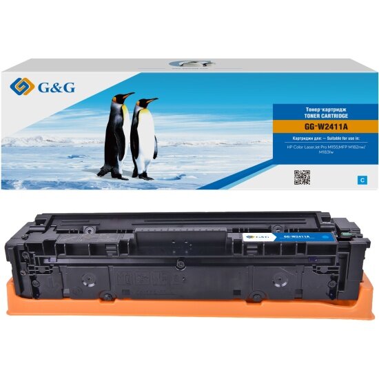 Картридж лазерный G&g GG-W2411A голубой (850стр.) для HP Color LaserJet Pro M155, MFP M182nw/M183fw