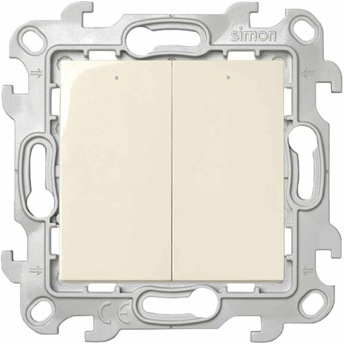 Выключатель 2-кл. 1п 2мод. СП 24 10А IP20 с подсветкой механизм сл. кость, SIMON 2450392-031 (1 шт.)