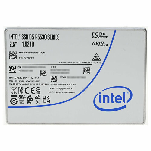 SSD диск Intel D5-P5530 192Tb SSDPF2KX019XZN1 3849400₽