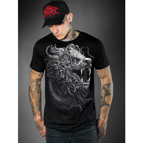 фото Футболка miki, размер 46, черный, серый