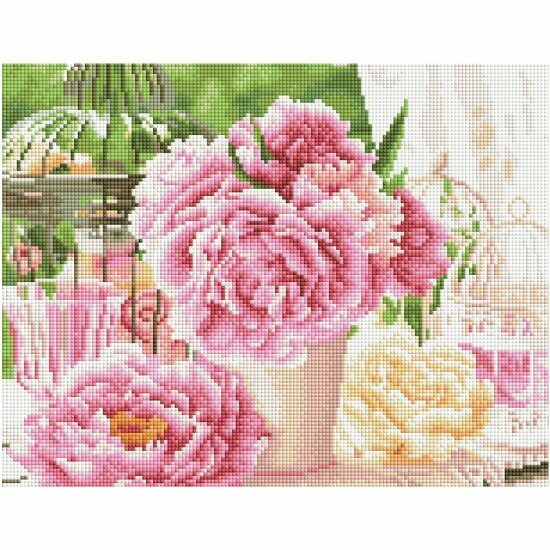 Алмазная мозаика Три Совы Розовые пионы, 30*40 см