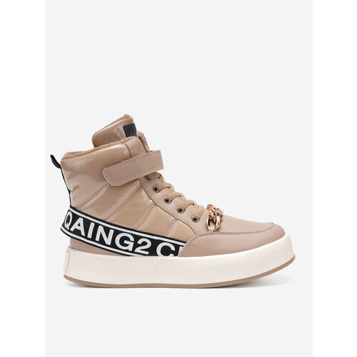 Ботинки Jong Golf, зимние, на молнии, на липучках, нескользящая подошва, высокие, размер 33, бежевый