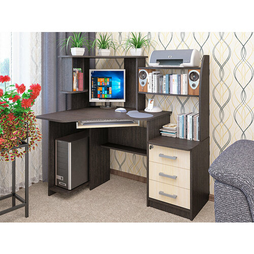 Стол компьютерный СК39 нов уп Дуб венгеДуб молочный 11130₽