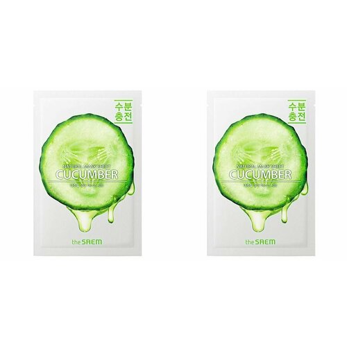 The Saem Маска на тканевой основе для лица с экстрактом огурца Natural Cucumber Mask Sheet 21мл 2шт the saem маска на тканевой основе natural gold kiwi mask sheet 21мл 2 шт