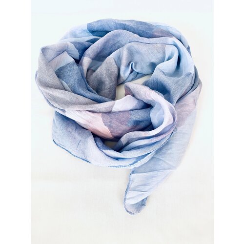 фото Шарф kikka mia,150х70 см, голубой, белый