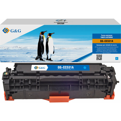 Картридж лазерный G&G GG-CC531A голубой картридж cc531a crg718c для hp canon лазерный голубой 2800 страниц sakura