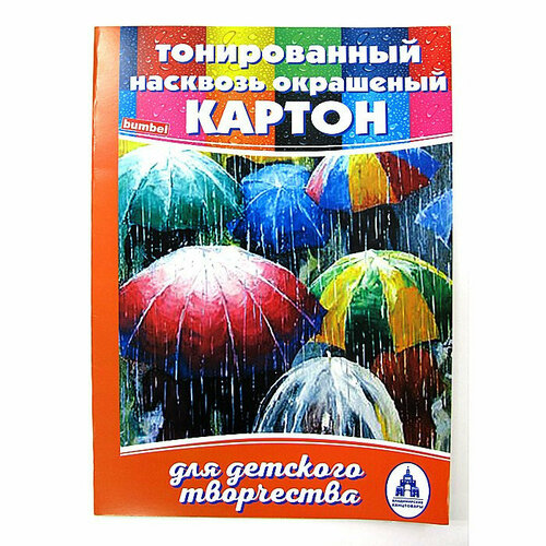 Цветной картон А4 10 листов 10 цветов мелованный тонированный (раша). Количество в наборе 10 шт.