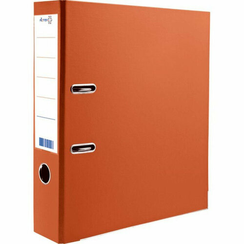 Папка-регистратор 80мм ПВХ с 1 сторонней обтяжкой, металлический уголок, оранжевая, разобранная. Количество в наборе 2 шт.