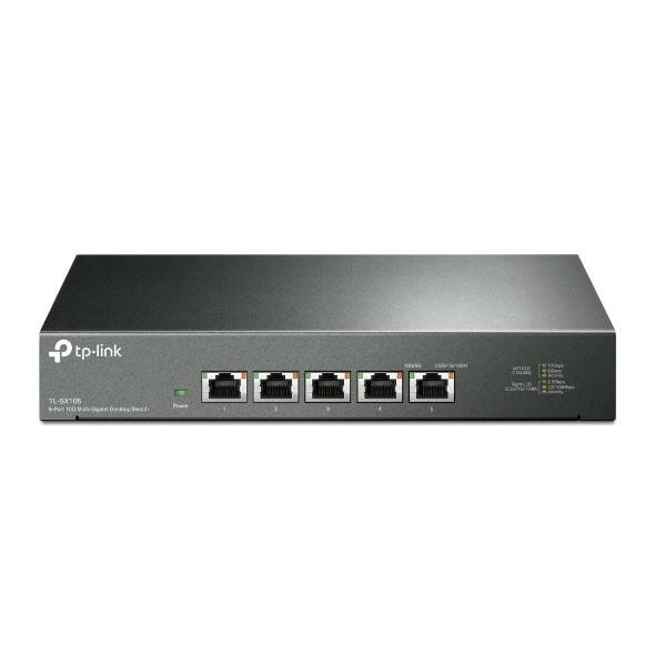 TP-Link 5-портовый настольный неуправляемый коммутатор 10 Гбит/с, 5 портов RJ-45 100 Мбит/с /1 Гбит/с /2,5 Гбит/с /5 Гбит/с /10 Гбит/с, TL-SX105 . — фото 2