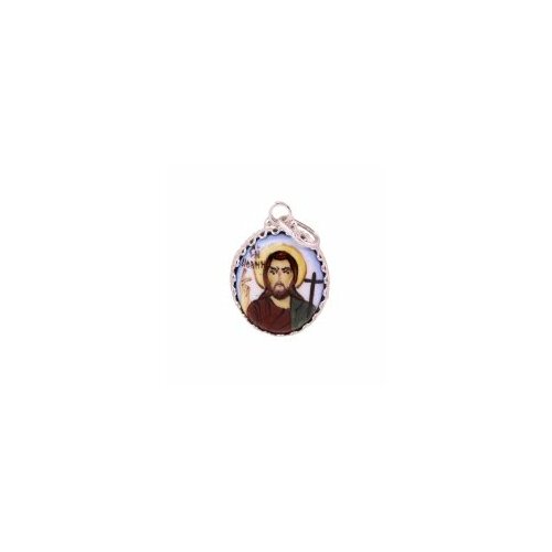 Иконка Свято-Троицкая Сергиева Лавра, финифть, желтый, коричневый освященная икона иоанн предтеча с житием 24 18 см на дереве