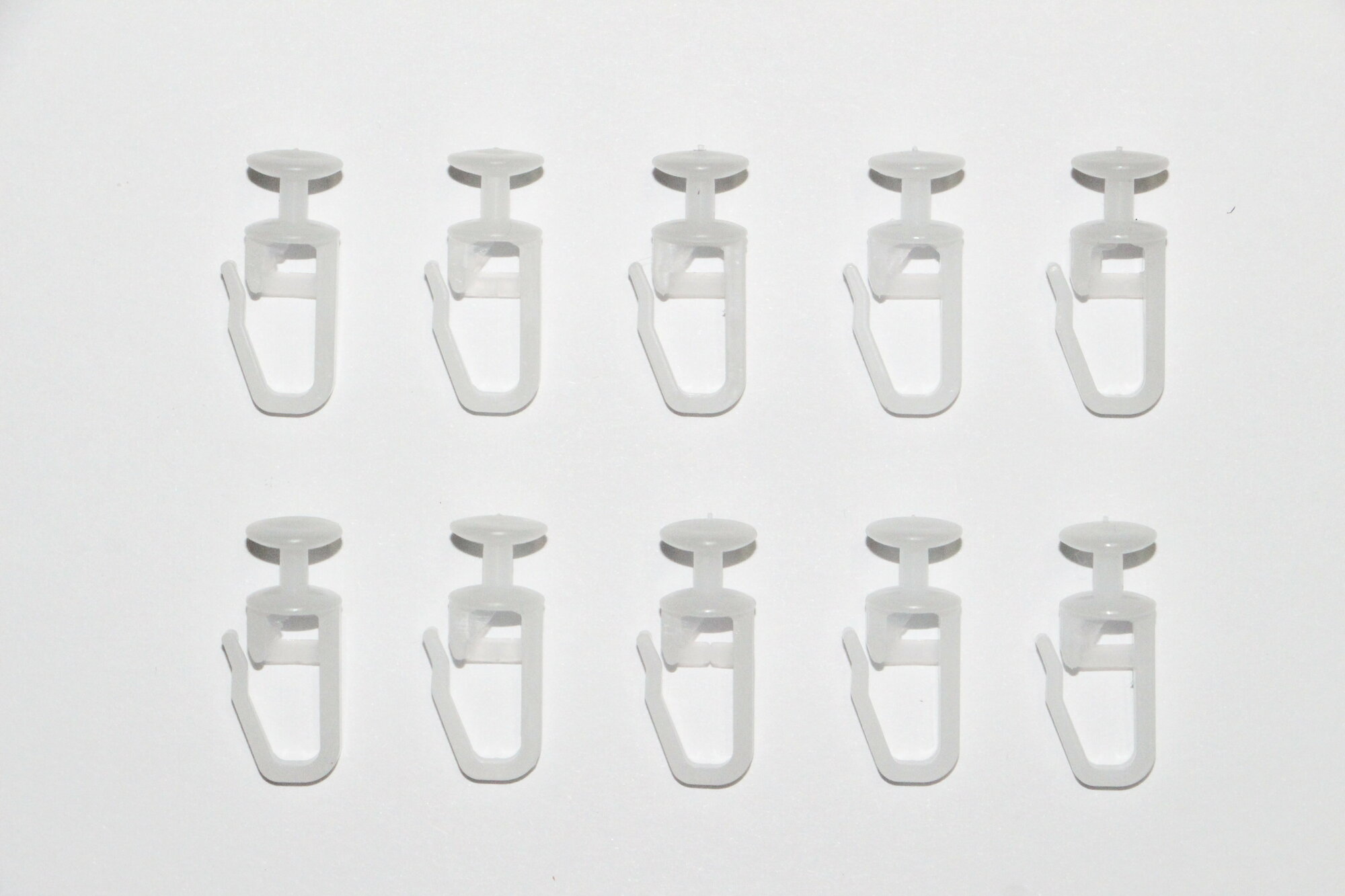 фото Крючки для штор ( белый/прозрачный) пластик 20шт в уп