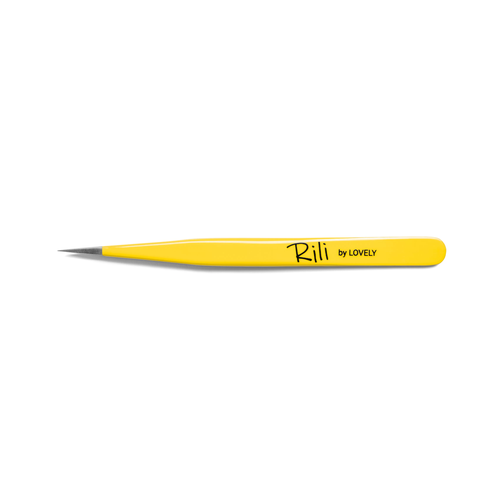 Пинцет для наращивания Rili прямой (Yellow line) пинцет для наращивания ресниц rili black line тип l 7mm