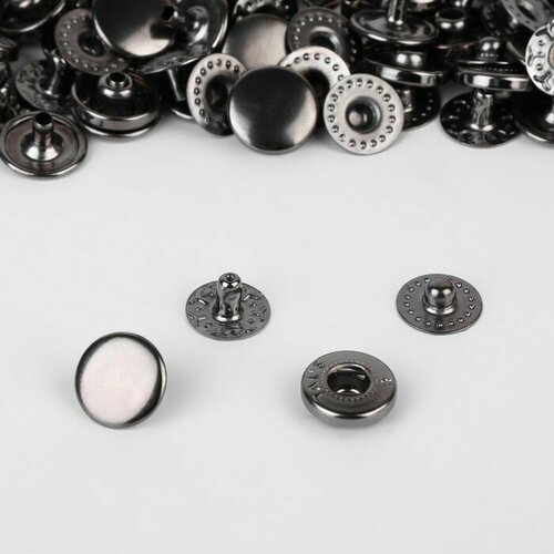 Кнопка установочная, Альфа, d = 10 мм, цвет чёрный никель, 40 штук