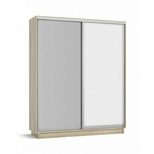 Шкаф-купе для одежды с зеркалом РИМ-180 2-дверный цвет сономабелый снег 177x60x224 см 31174₽