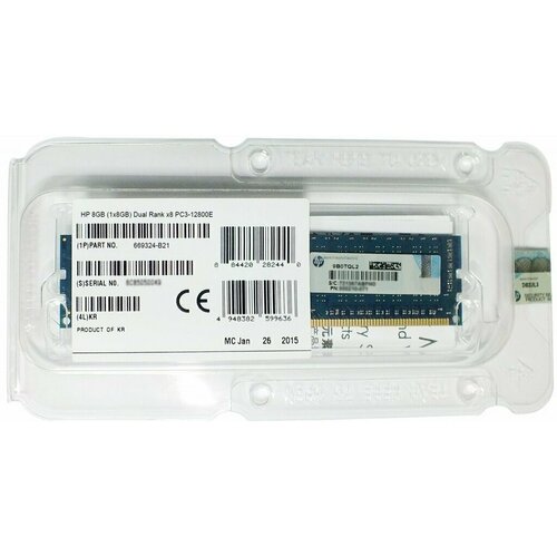Модуль памяти HP 669324-B21 HP 8GB 1x8GB Dual Rank x8 PC3-12800E DDR3-1600 Unbuffered CAS-11 Memory 669239-081 684035-001 1129000₽