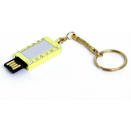 USB-флешка на 8 Гб в виде Кулона с кристаллами, мини чип, золотой