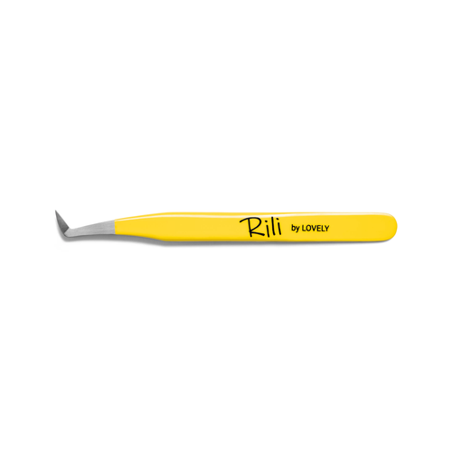 Пинцет для наращивания Rili тип Круглый сапожок (Yellow line) пинцет для наращивания rili прямой yellow line