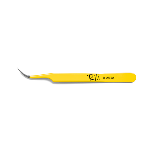 Пинцет для наращивания Rili изогнутый (Yellow line) пинцет для наращивания rili прямой yellow line