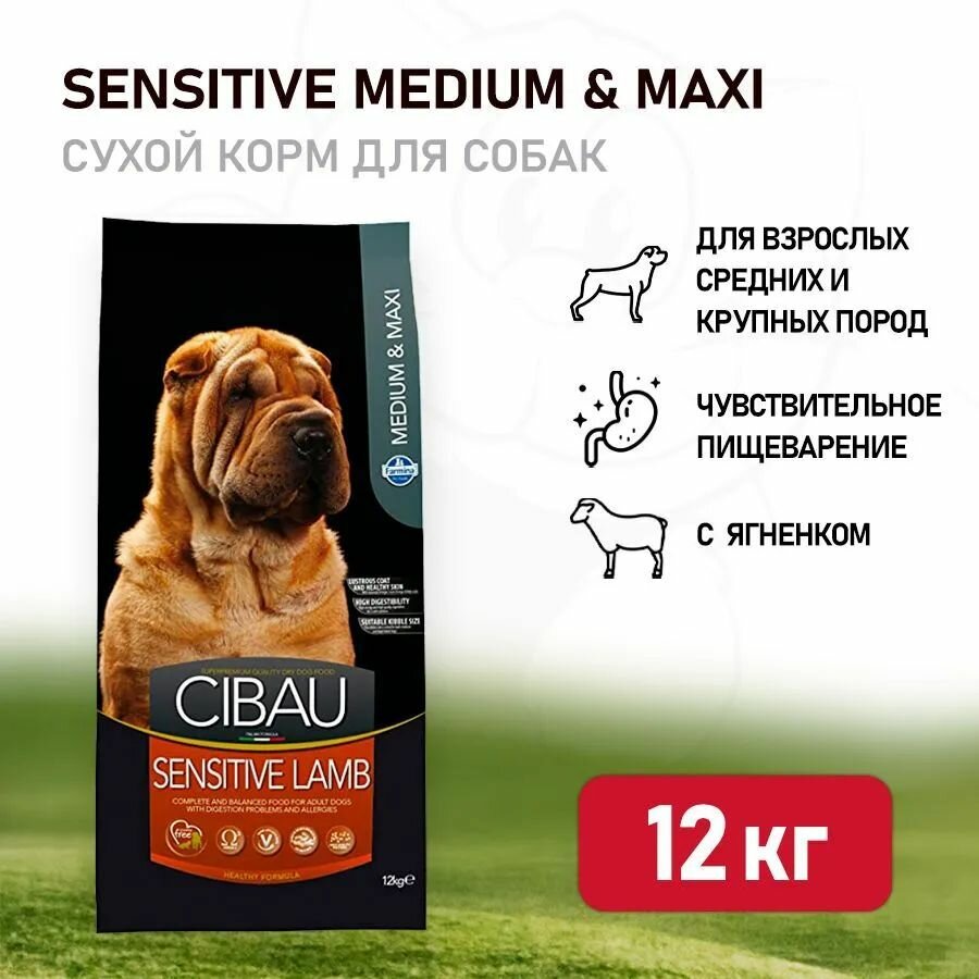 Сухой корм для собак Farmina Cibau Sensitive Lamb Medium & Maxi 2,5 кг - фото №14