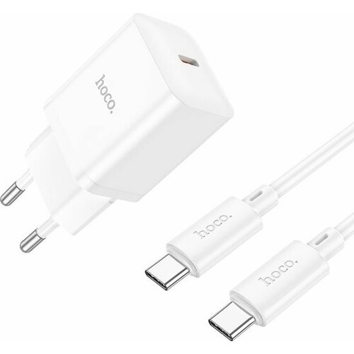 Зарядное устройство Hoco N27 Innovative USB-C PD20W + Кабель Type-C to Type-C 1 m, Белый азу usb 3 0a 1 usb порт hoco z46a pd20w qc3 0 серый