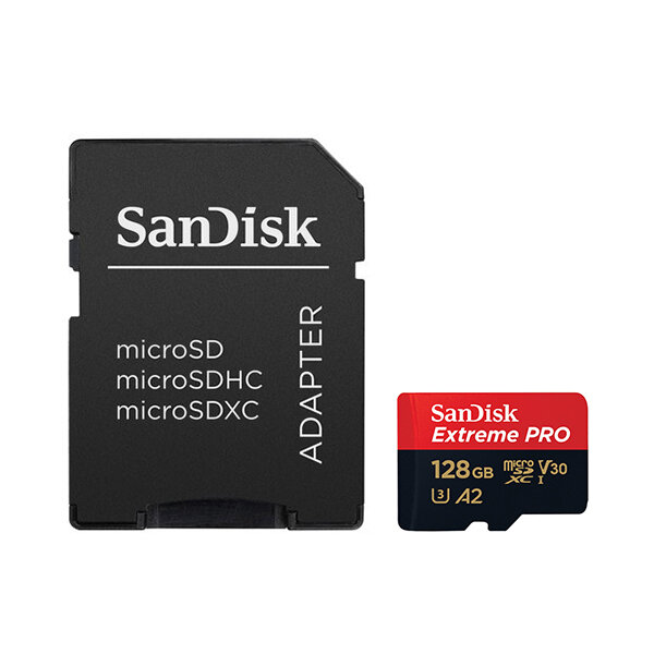 SanDisk Карта памяти SanDisk Extreme Pro 128GB MicroSDXC Class 10/UHS-I/U3/V30/A2/170 Мб/с SDSQXCY-128G-GN6MA