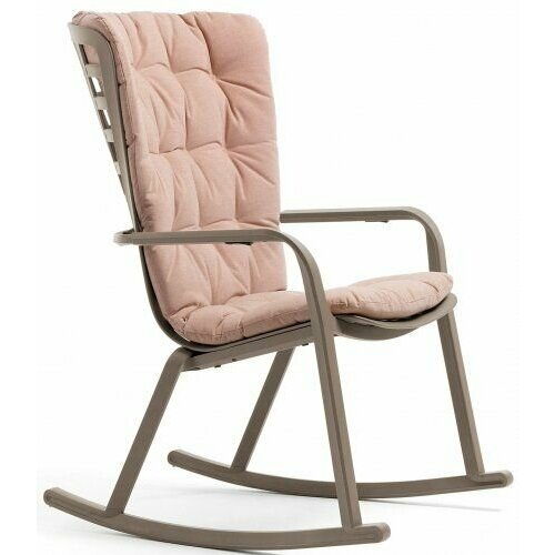 Кресло-качалка пластиковое с подушкой ReeHouse Folio Тортора Розовый 37400₽