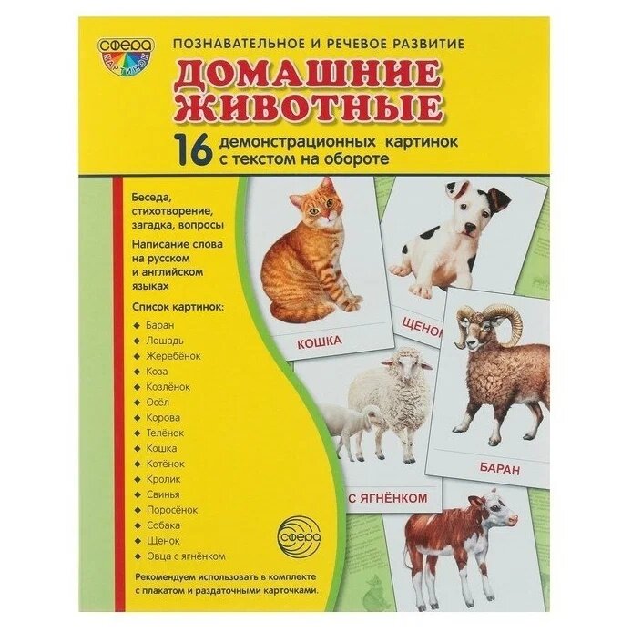 Демонстрационные картинки "Домашние животные" (16 штук) - фото №6