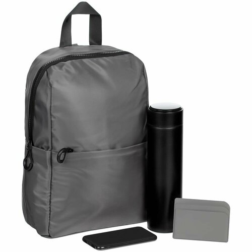 фото Набор city therm, черный, 33x23x11 см, рюкзак - полиэстер; бутылка - металл; чехол - искусственная кожа; аккумулятор - пластик нет бренда