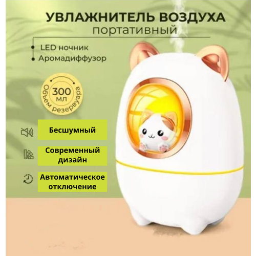 Увлажнитель воздуха портативный с подсветкой Аромадиффузор белый 70000₽