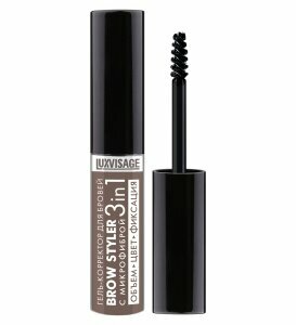 Гель-корректор Luxvisage Brow Styler 3 в 1 с микрофиброй, тон 4 Эспрессо , 6 гр.