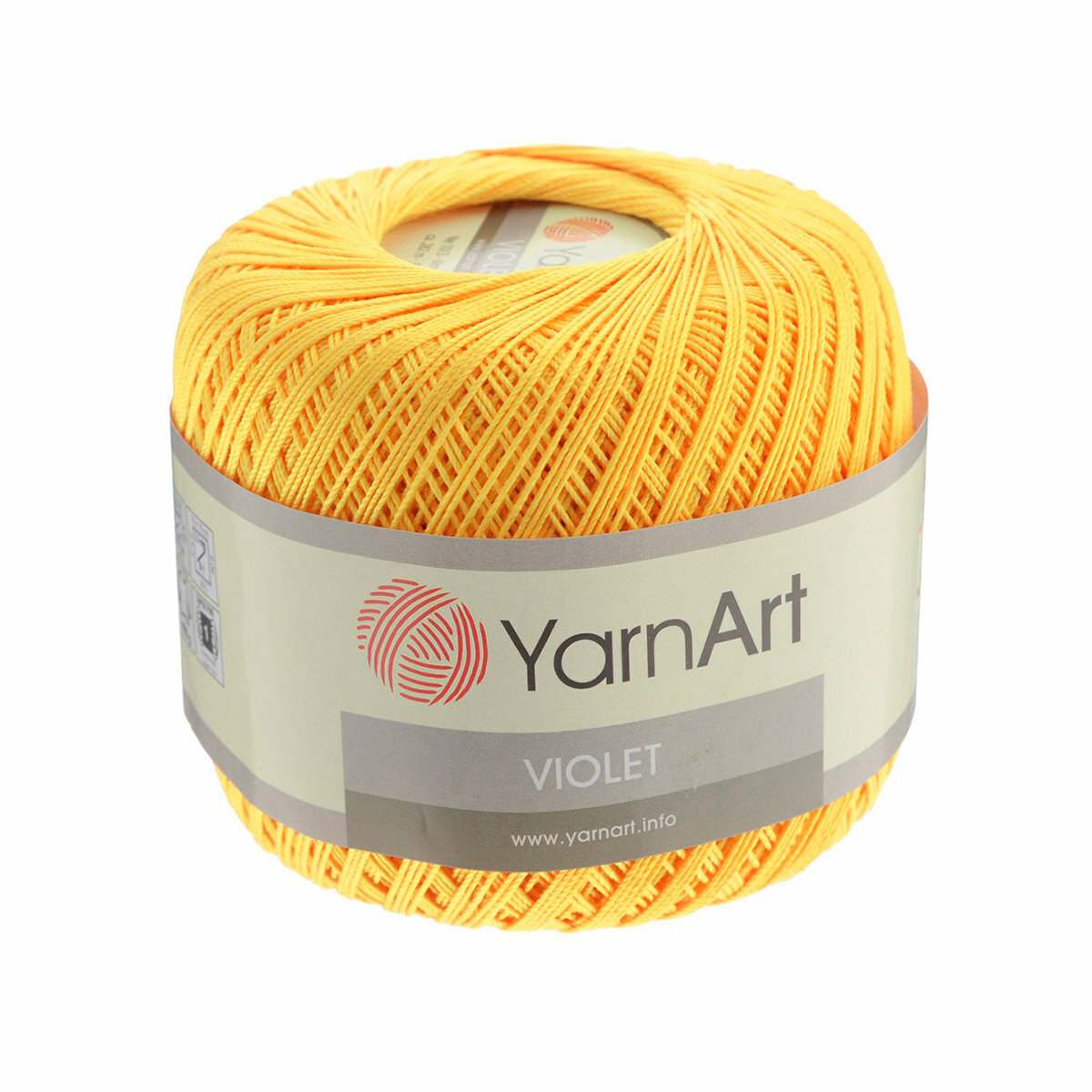 Пряжа для вязания YarnArt 'Violet' 50гр 282м (100% мерсеризованный хлопок) (4653 желтый), 6 мотков