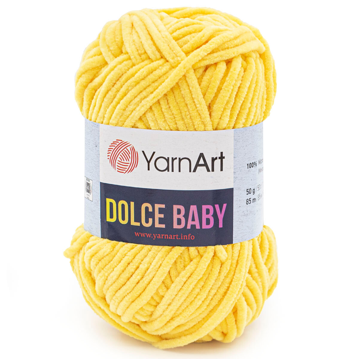 Пряжа для вязания YarnArt 'Dolce Baby' 50гр 85м (100% микрополиэстер) (761 желтый), 5 мотков