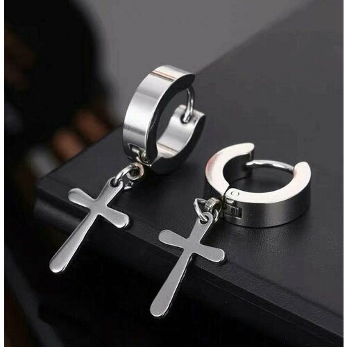 Серьги , размер 10 мм, серебряный