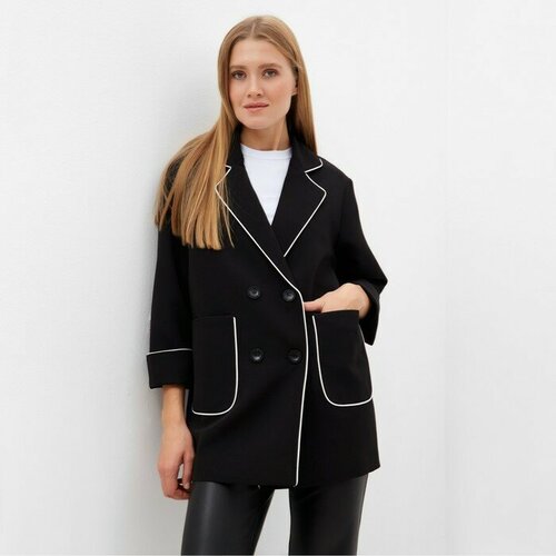 Пиджак Minaku, размер 48, черный пиджак minaku размер 48 l черный
