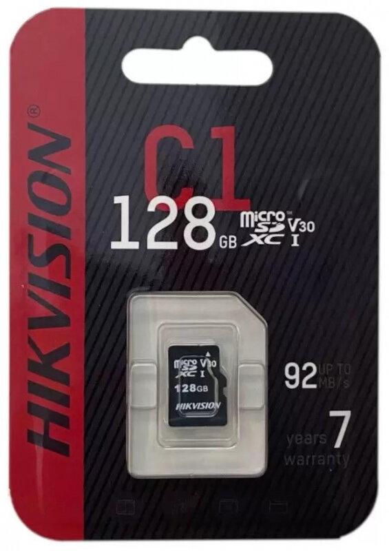 Карта памяти Hikvision microSDXC 128Gb Class 10 UHS-I U1 (92/40 Mb/s)