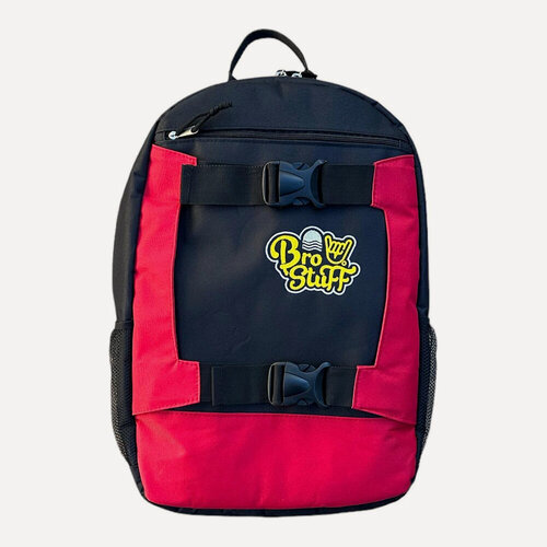 Изображение товара Рюкзак BroStuff urban sk8 black red, размер 25l (с креплением для скейтборда)