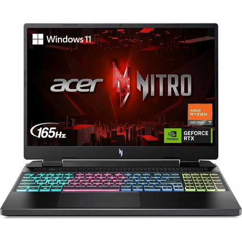 Ноутбук Acer Nitro 16 AN16-41-R1WE (Ryzen 7-7840HS/16/1920x1200/16GB/512GB SSD/NVIDIA GeForce RTX 4060 8GB/Win 11 Home) NH. QLLAA.001 ноутбук acer nitro 5 an515 46 r6er nh qgzep 009 русская английская раскладка amd ryzen 5 6600h 3 3ghz 16384mb 512gb ssd nvidia geforce rtx 3060 6144mb wi fi cam 15 6 1920x1080 no os