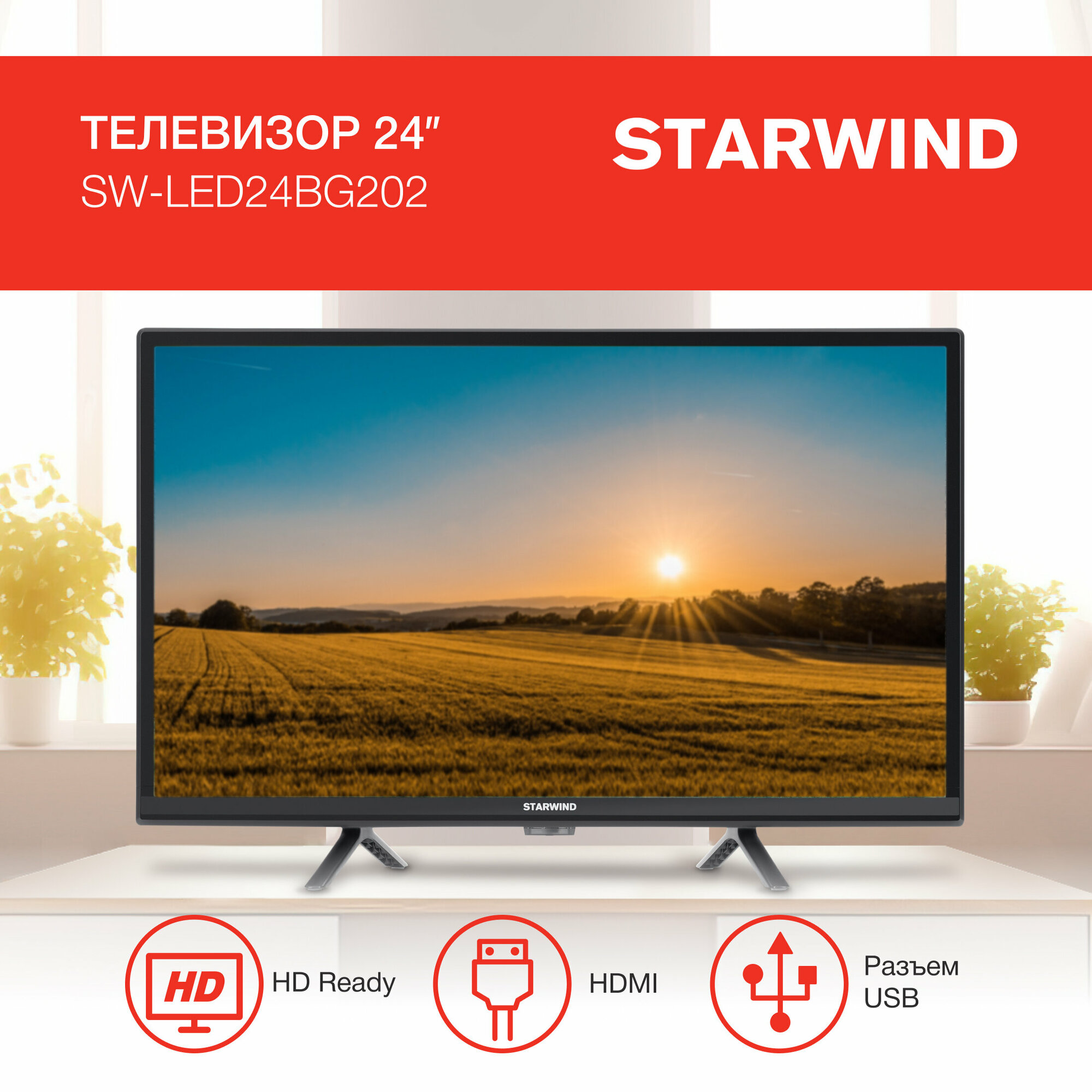 Телевизор Starwind SW-LED24BG202, 24", LED, HD, черный - фото №10