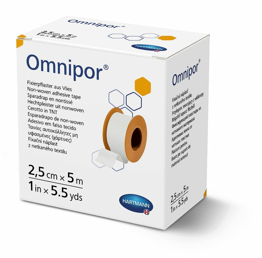 Пластырь "Omnipor" 2,5см х 5м на катушке, белый