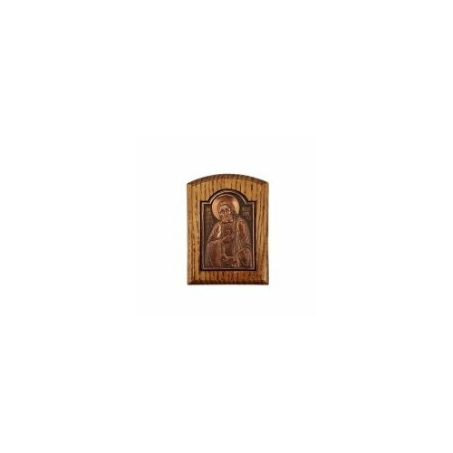 Икона гальв Серафим Саровский арка медь в деревянной рамке #48677
